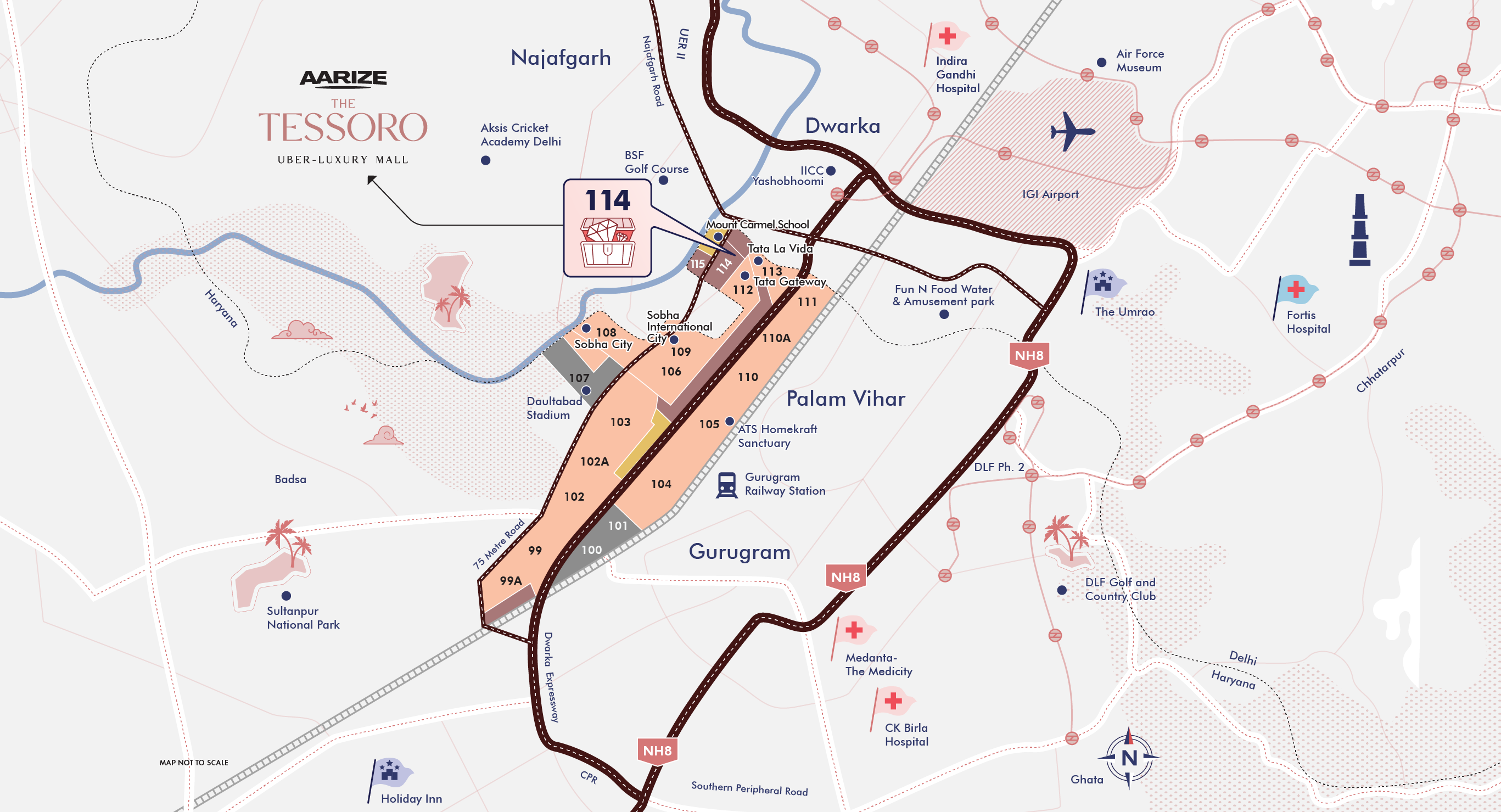 Aarize The Tessoro retail shops on dwarka expressway